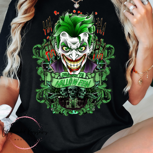 Green Joker Halloween Graphic T-Shirt