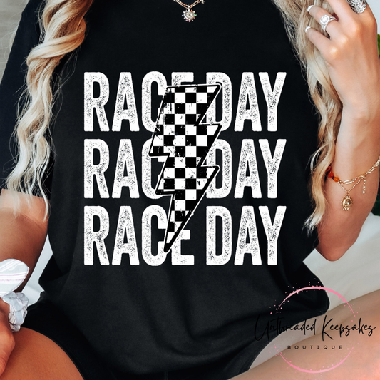 Race Day Flag Graphic T-Shirt