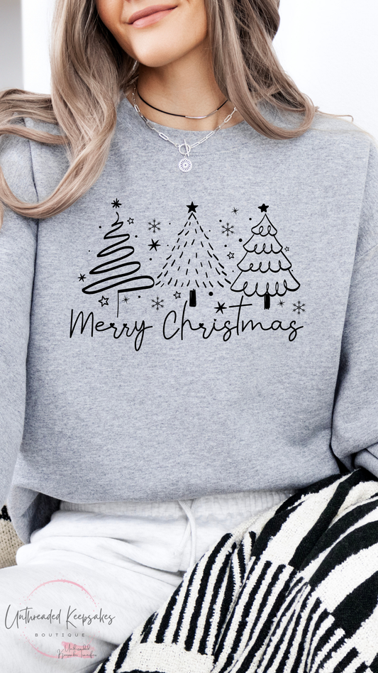 Merry Christmas Simple Cute Holiday Graphic Crewneck