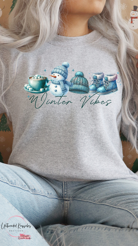 Winter Vibes Women's Graphic Crewneck