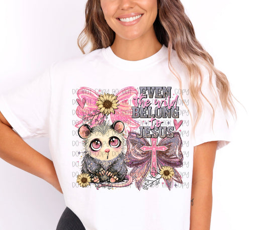 Possum Jesus Faith Graphic T-Shirt | Funny Christian Animal Tee | Inspirational Religious Unisex Shirt | Faith-Based Apparel