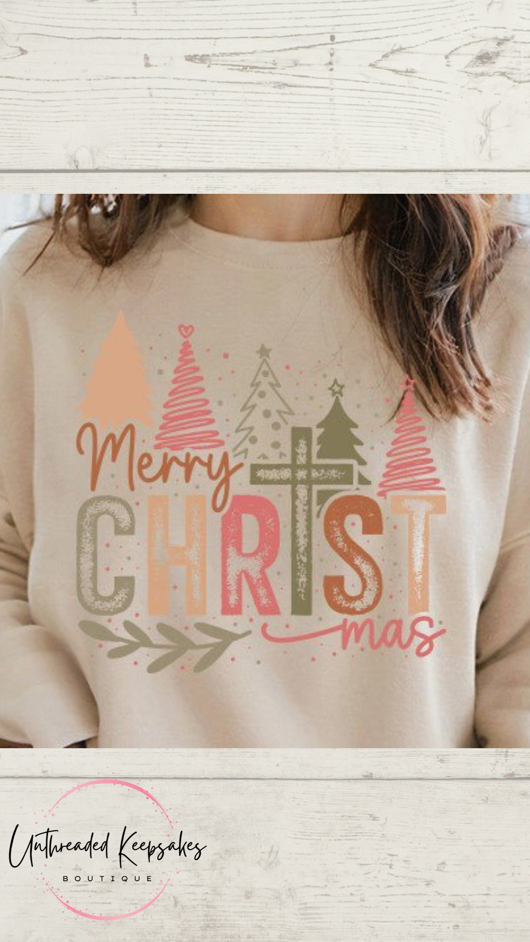 Merry Christmas Trees Christmas Graphic Crewneck