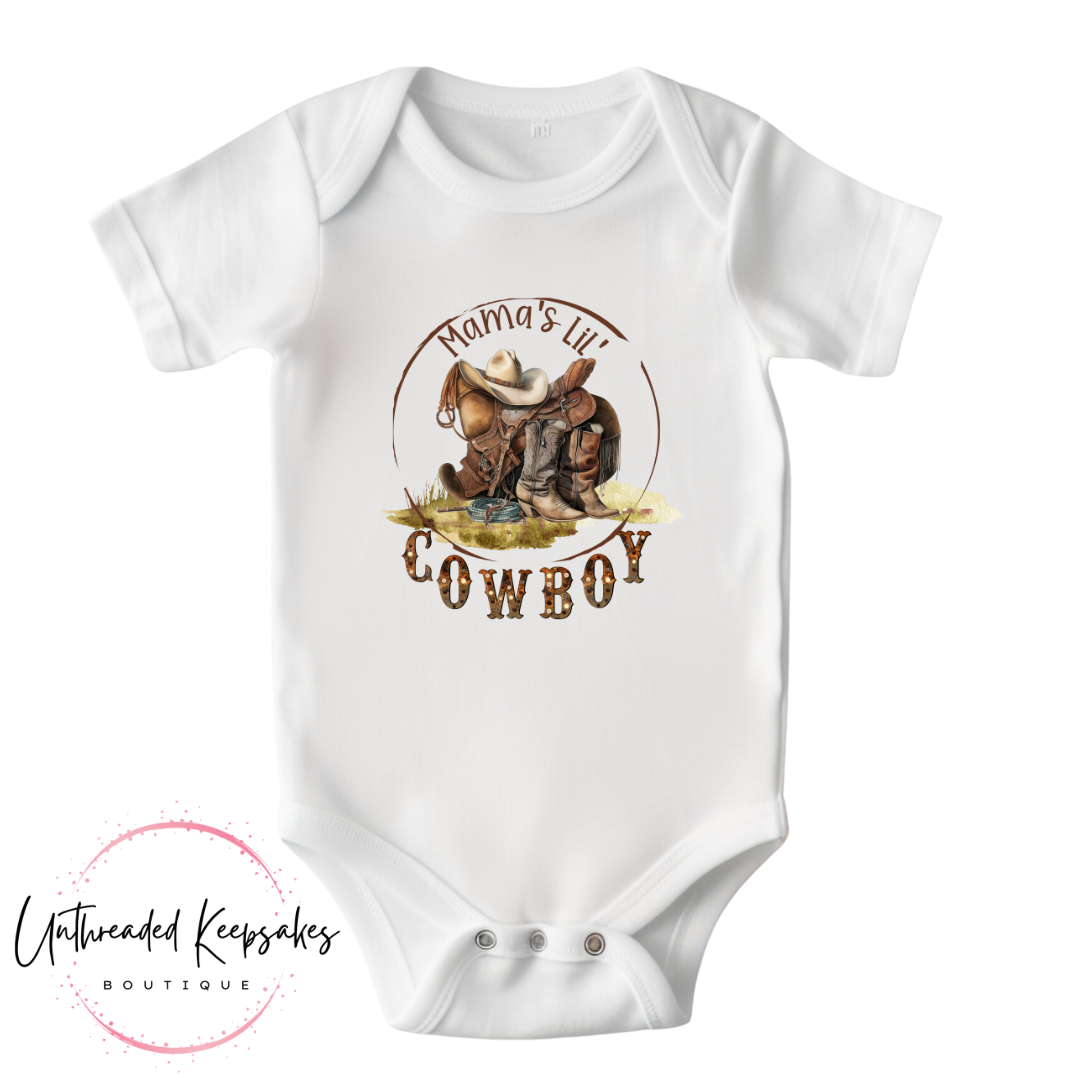 Mamas Little Cowboy Onesie