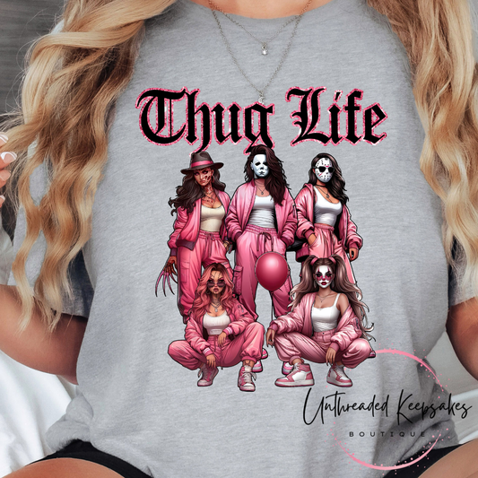 Thug Life Halloween Graphic T-Shirt