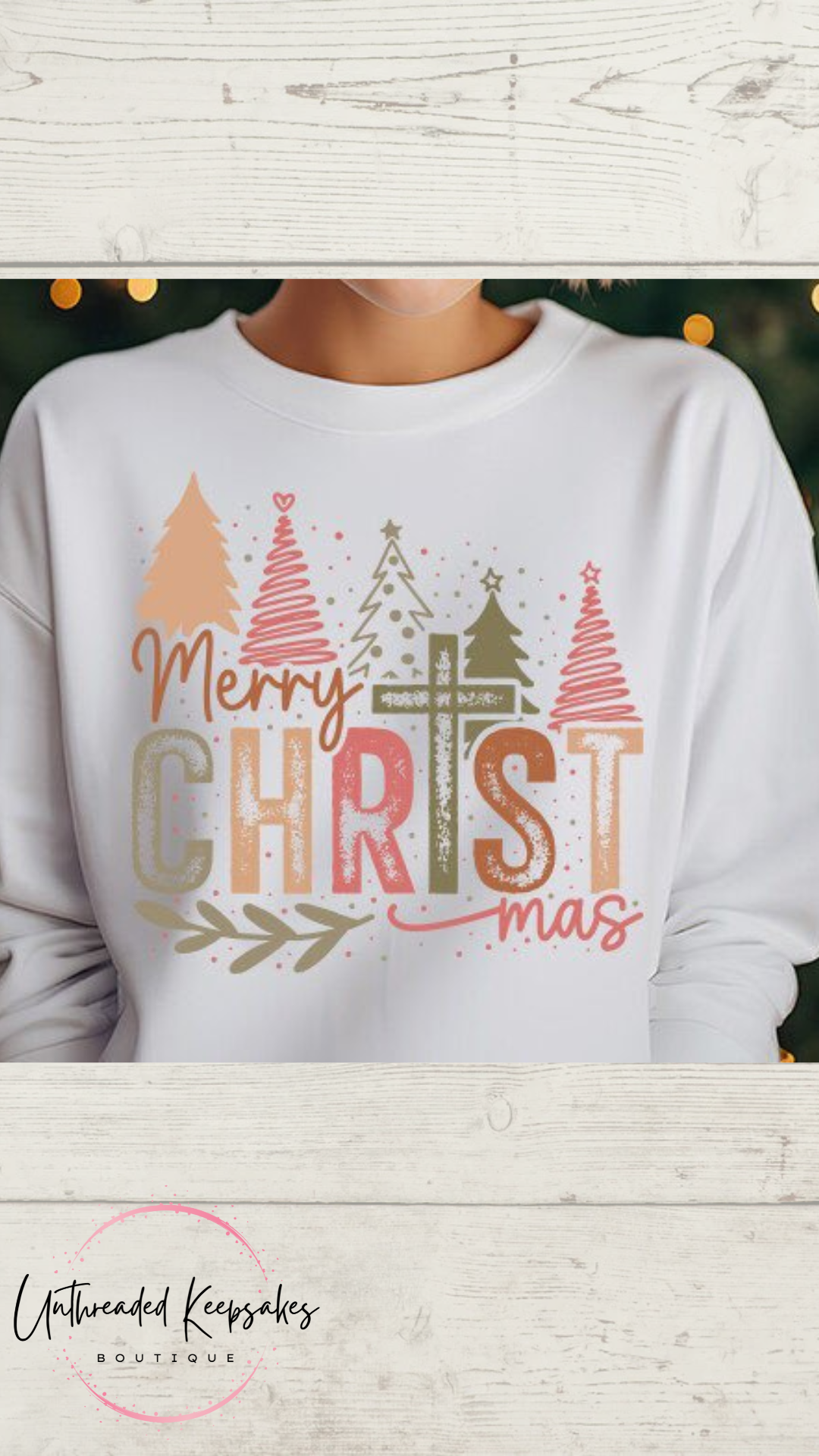 Merry Christmas Trees Christmas Graphic Crewneck