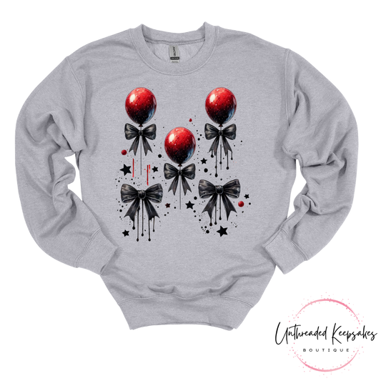 Halloween Bows Balloons Halloween Graphic Crewneck