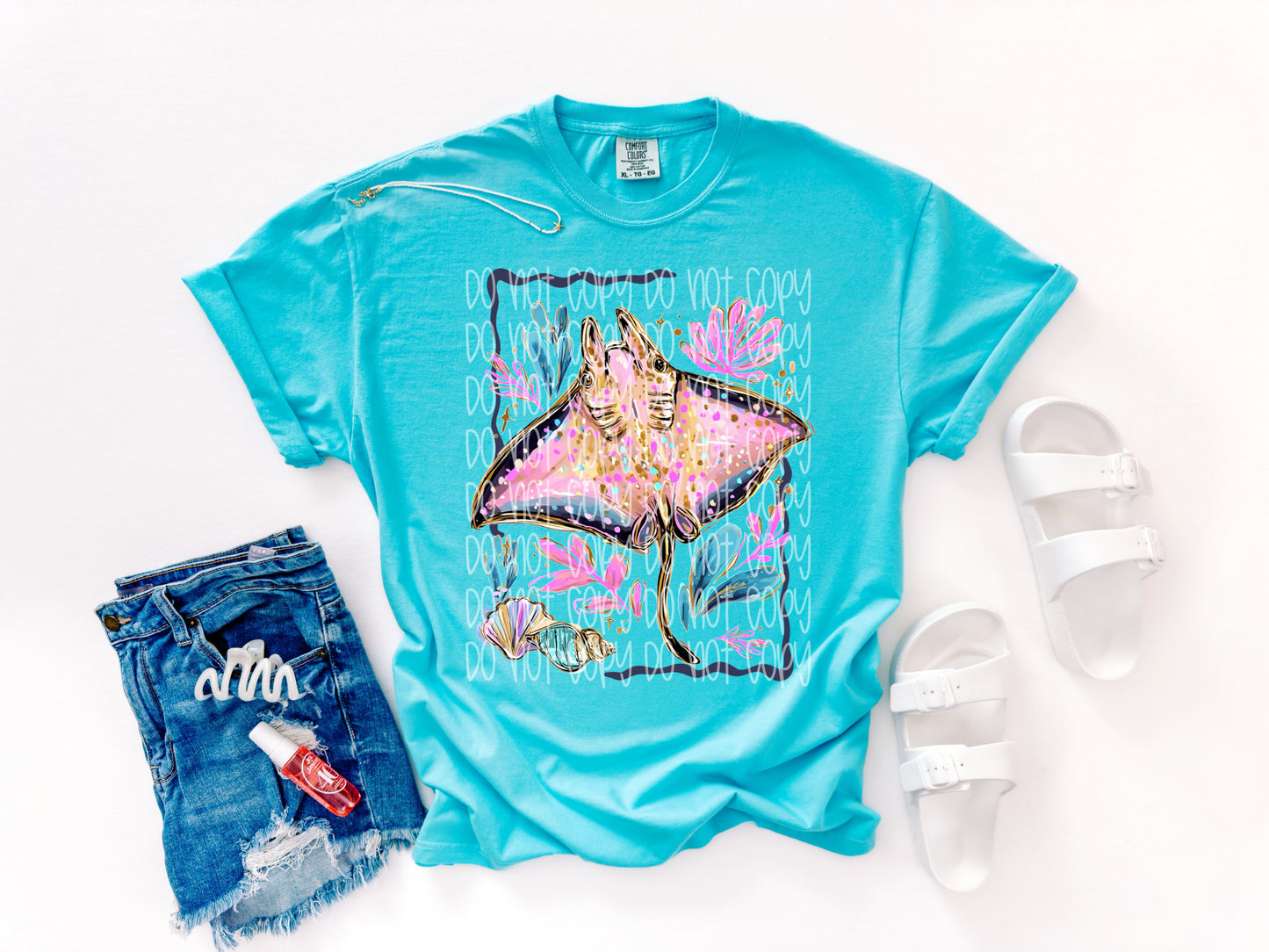 🌊 Pastel Stingray Coastal Tee | Colorful Ocean Sea Life Shirt | Beachy Summer Marine Animal Graphic Tee | Cute Tropical Vacation Shirt 🐠✨