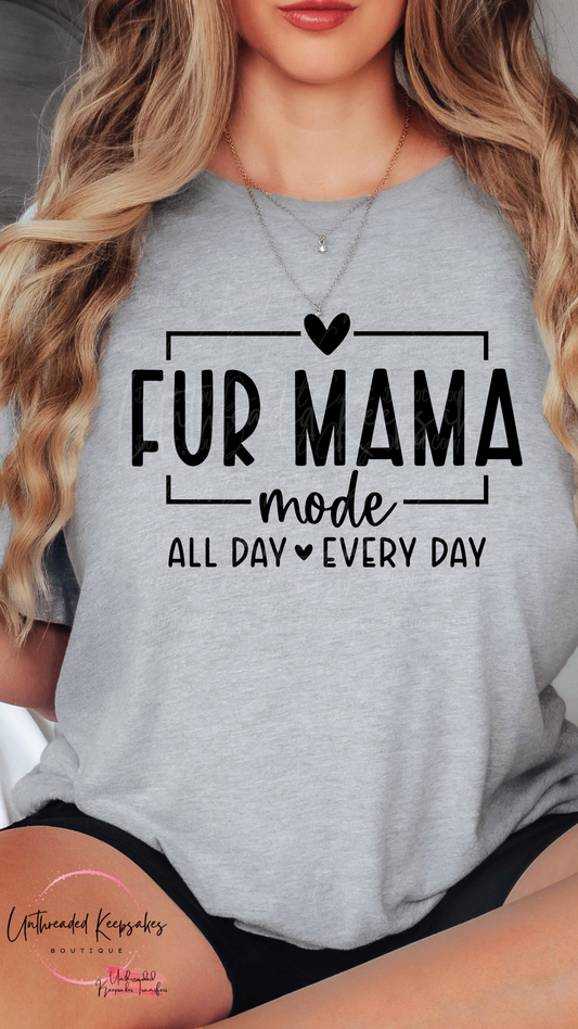 Fur Mama Cute Animal Lover Graphic T-shirt