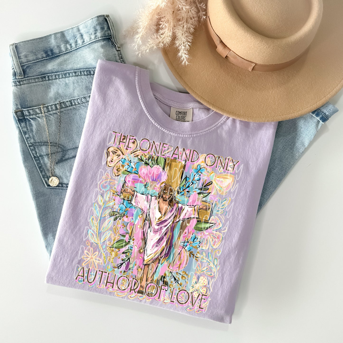 The One and Only Author of Love Cross Graphic T-Shirt | Christian Faith Tee | Inspirational Scripture Unisex Shirt | Religious Graphic Tee