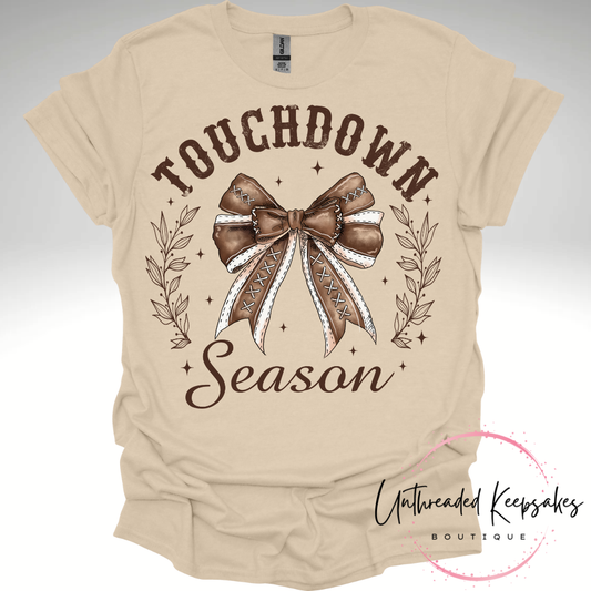 Touchdown Season Cute Bow Graphic T-Shirt