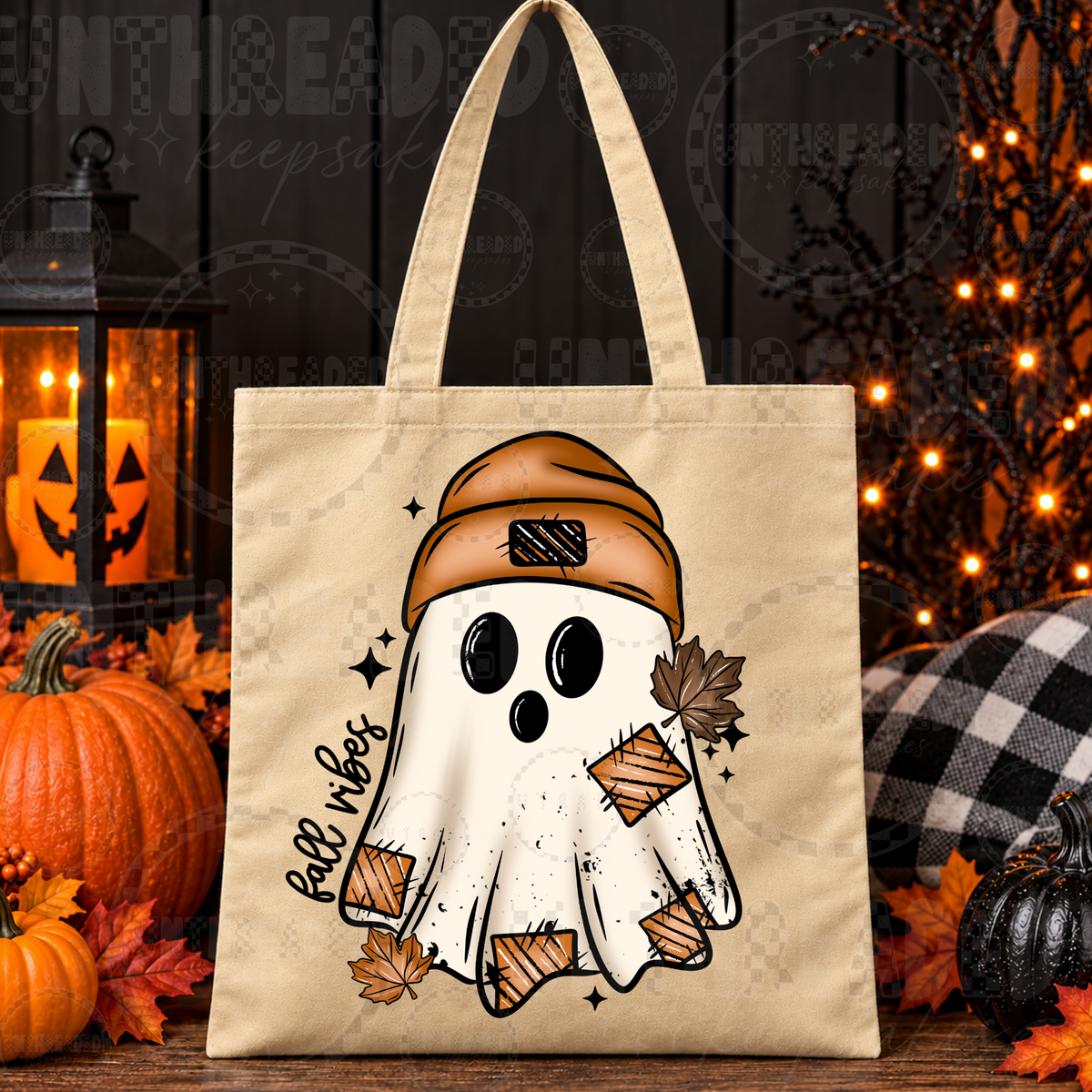 Fall Vibes Patchwork Ghost