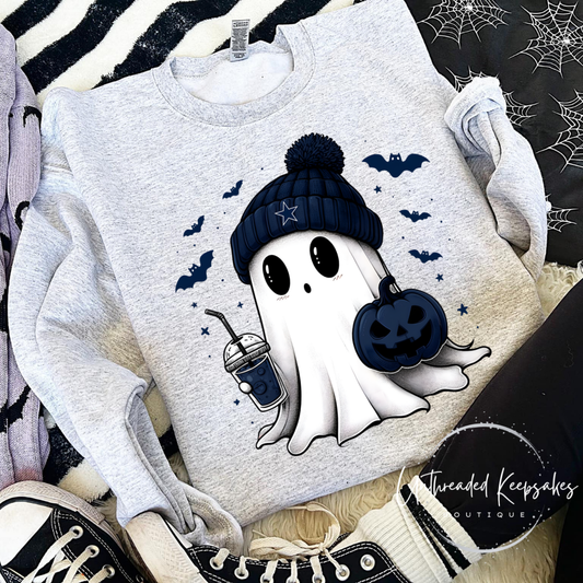 Cute Ghost Halloween Graphic Design T-Shirt or Crewneck