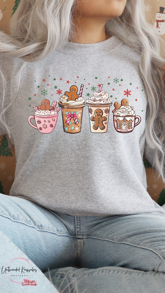 Gingerbread Cookies Coffee Christmas Women's Graphic Crewneck