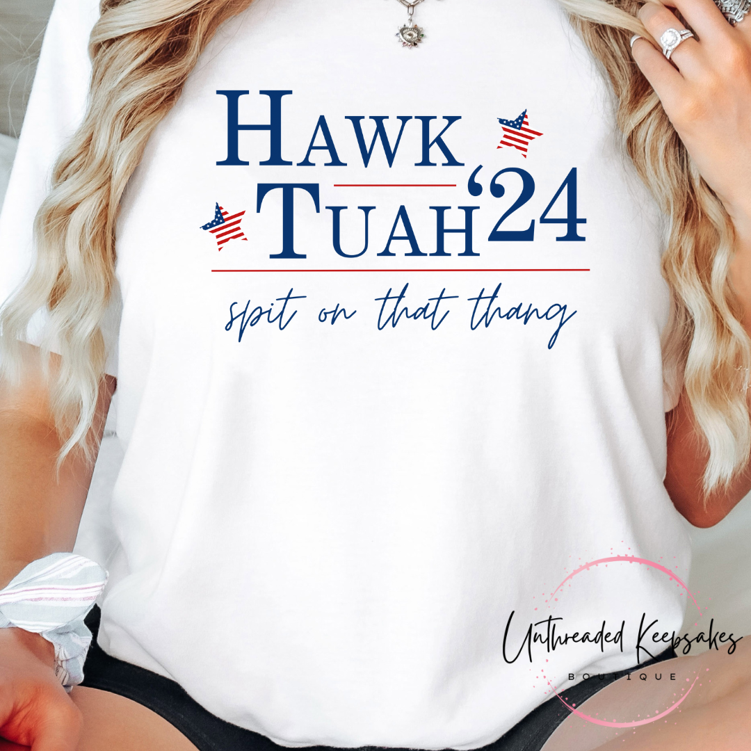 Hawk Tuah Funny Graphic t-shirt