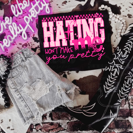 Hating Me Won’t Make You Pretty Graphic T-Shirt – Retro Grunge Statement Tee