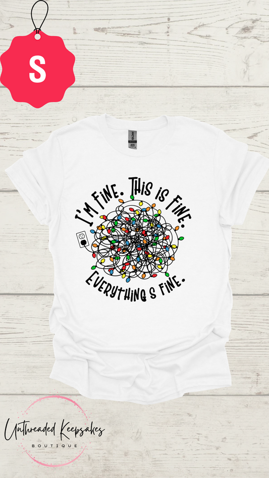 Im FIne This Is Fine Everything is Fine Christmas Graphic T-Shirt