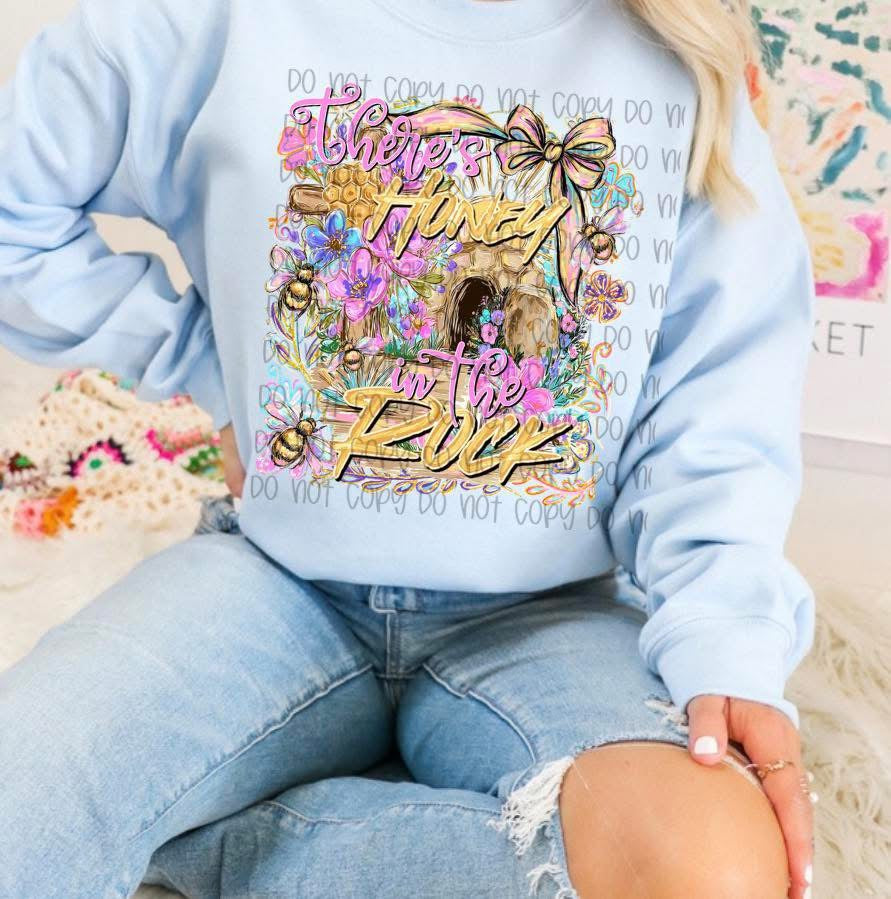 There’s Honey in the Rock Floral Bee Crewneck Sweatshirt 🐝🌸🍯