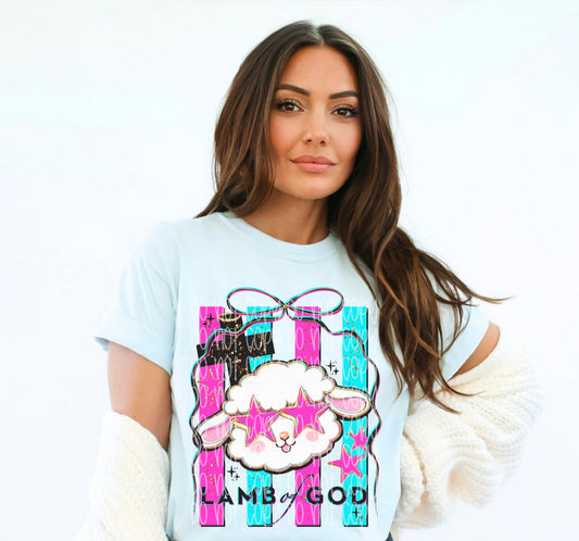 Lamb of God Graphic T-Shirt | Christian Faith Tee | Inspirational Religious Unisex Shirt | Church and Worship Apparel