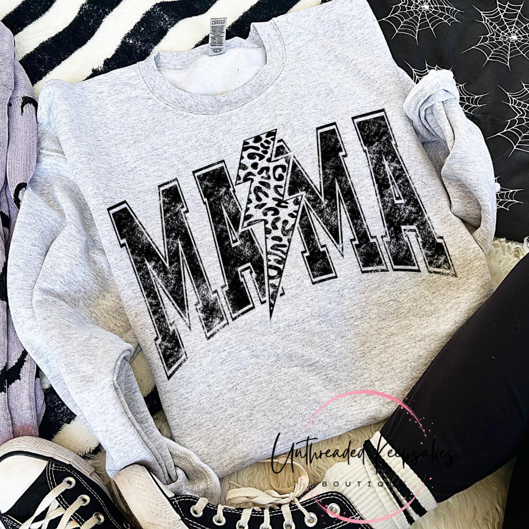 Mama Bolt Checkered Graphic Crewneck