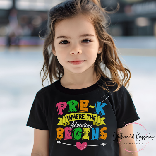 Pre-K Where the Adventure Begins Toddler Graphic T-Shirt