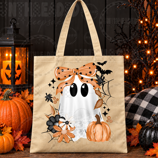Orange Bow Ghost Halloween