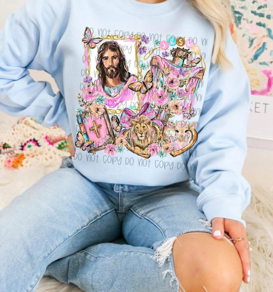Jesus Faith Floral Butterfly Christian Crewneck Sweatshirt ✝️🦋🌸