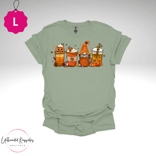 Cute Coffee Gnome Halloween Graphic T-Shirt