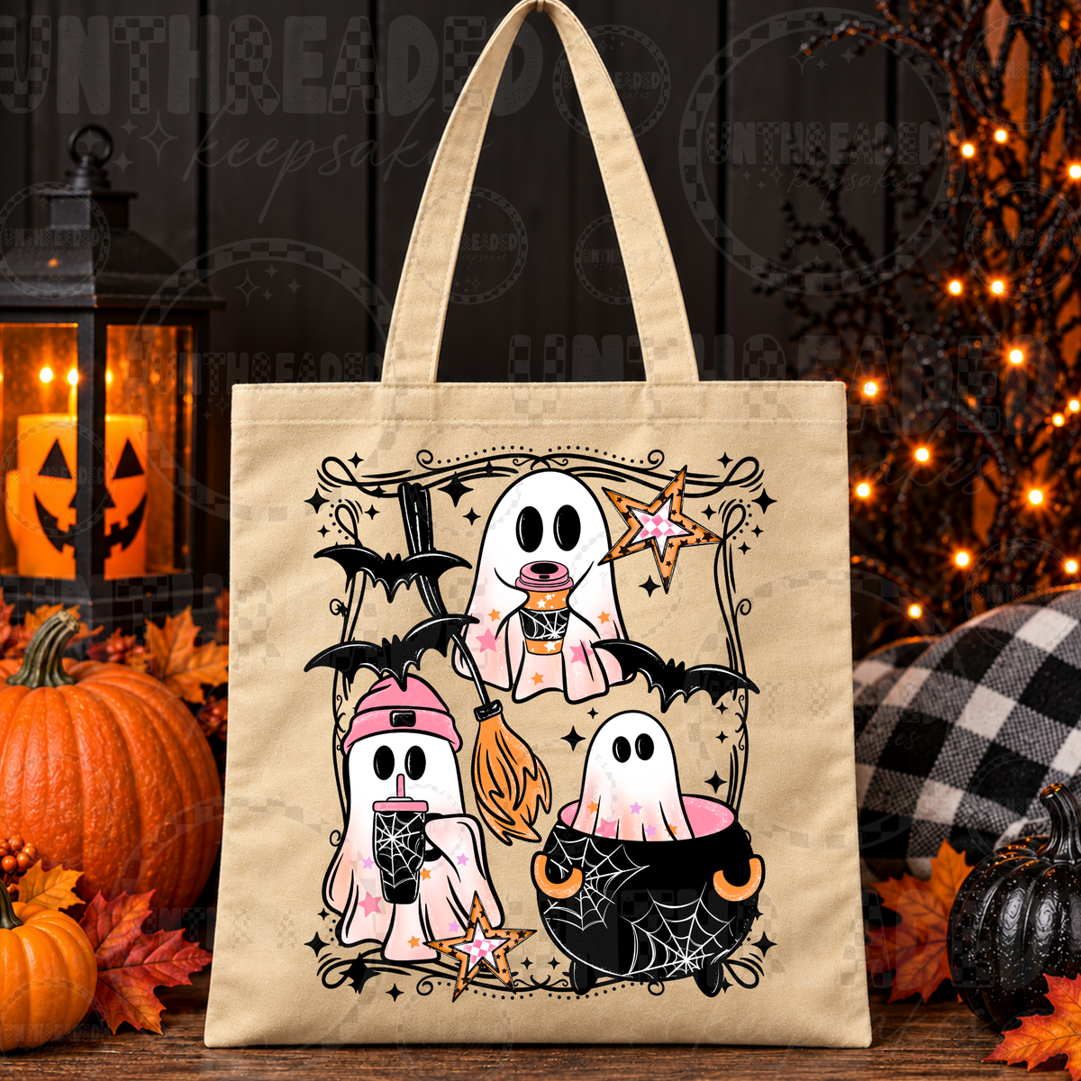 Pink Ghosts Halloween Coffee