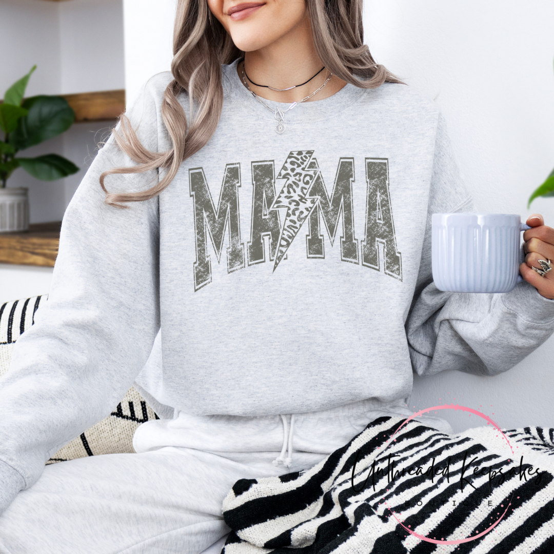 Mama Bolt Checkered Graphic Crewneck