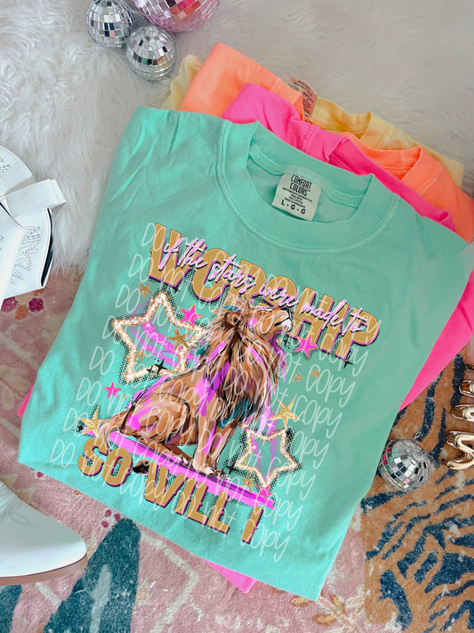 If the Stars Were Made to Worship, So Will I Graphic T-Shirt | Christian Faith Tee | Inspirational Worship Unisex Shirt | Religious Apparel
