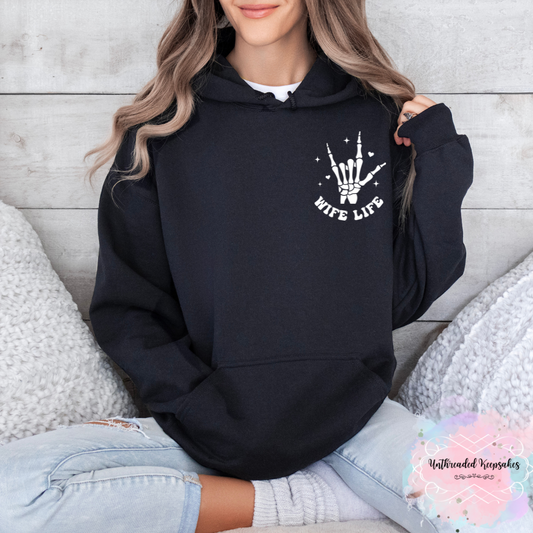 Wife Life Graphic Cotton Hoodie