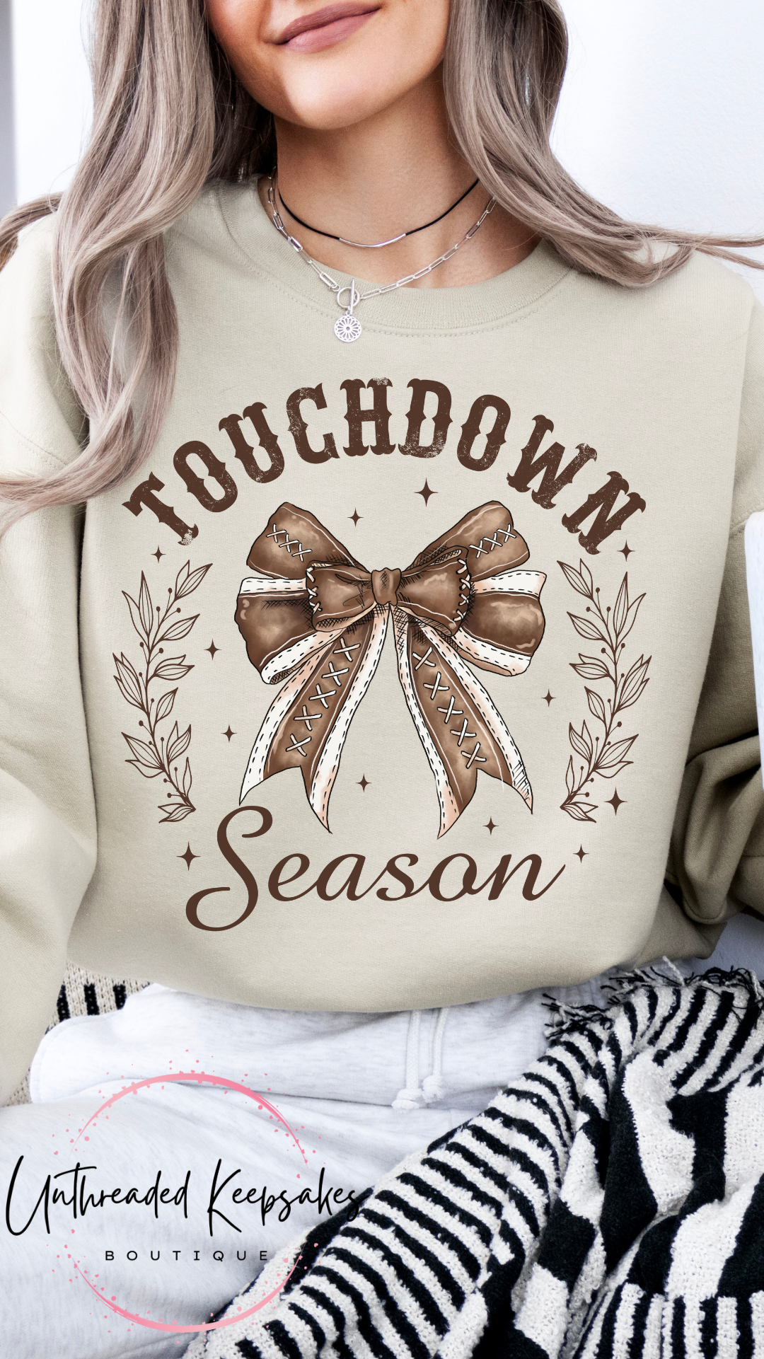 Touchdown Season Bow Graphic Crewneck