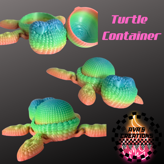 Rainbow Articulated Turtle Small Container