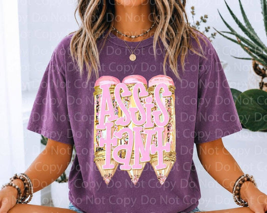 Assistant Principal Pencil Graphic T-Shirt | Cute Back to School Tee | School Administrator Unisex Shirt | Educational Leadership Apparel