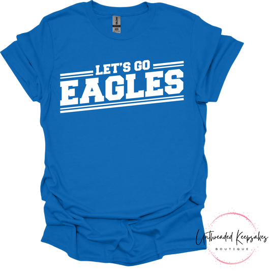 Lets Go Eagles White Toddler/Youth/Adult Graphic T-Shirt