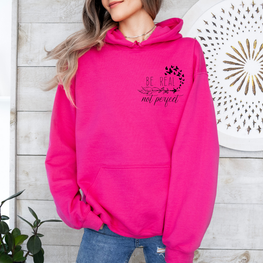Pink Real Not Perfect Graphic Cotton Hoodie