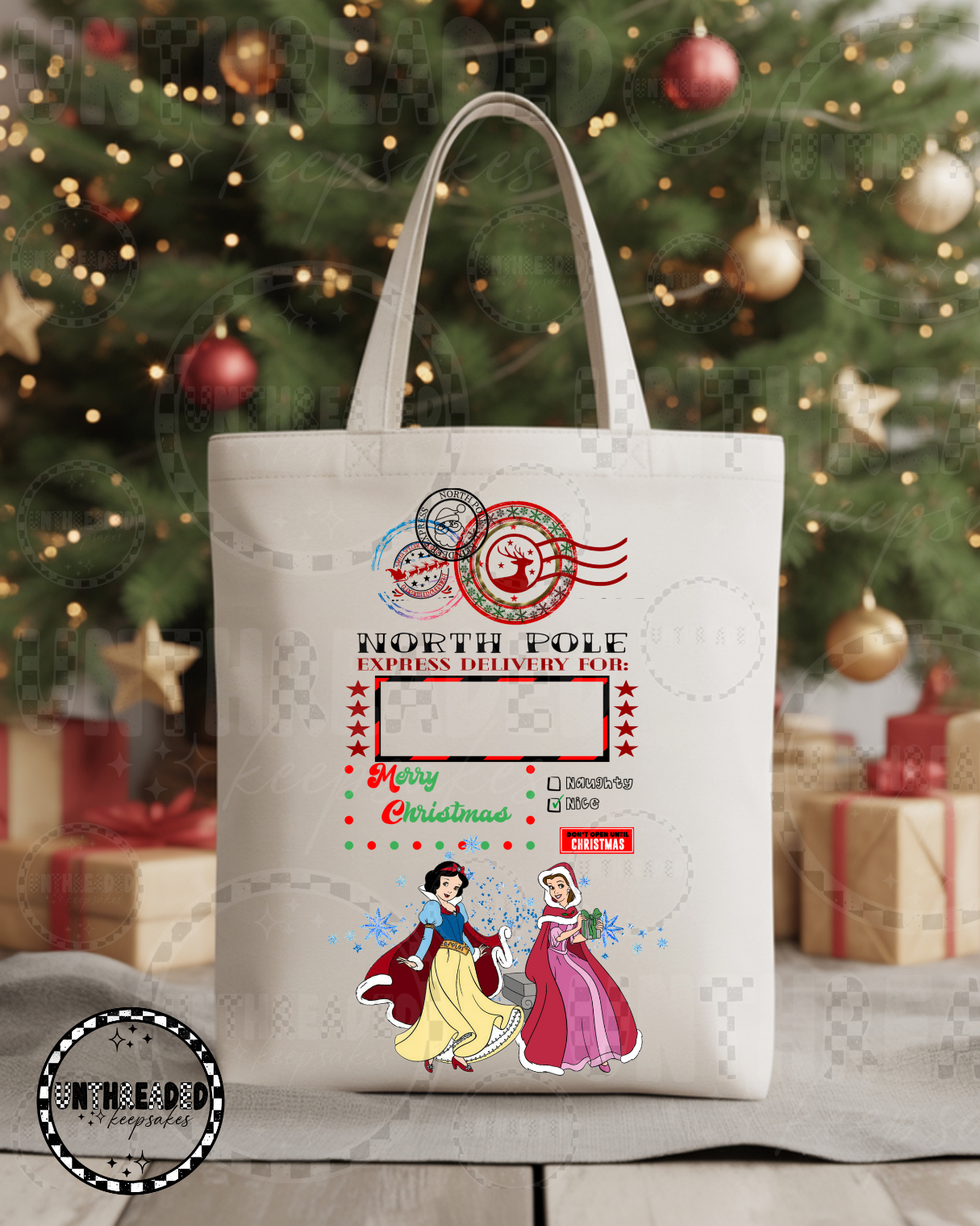 Snow White Holiday Canvas Tote Bag