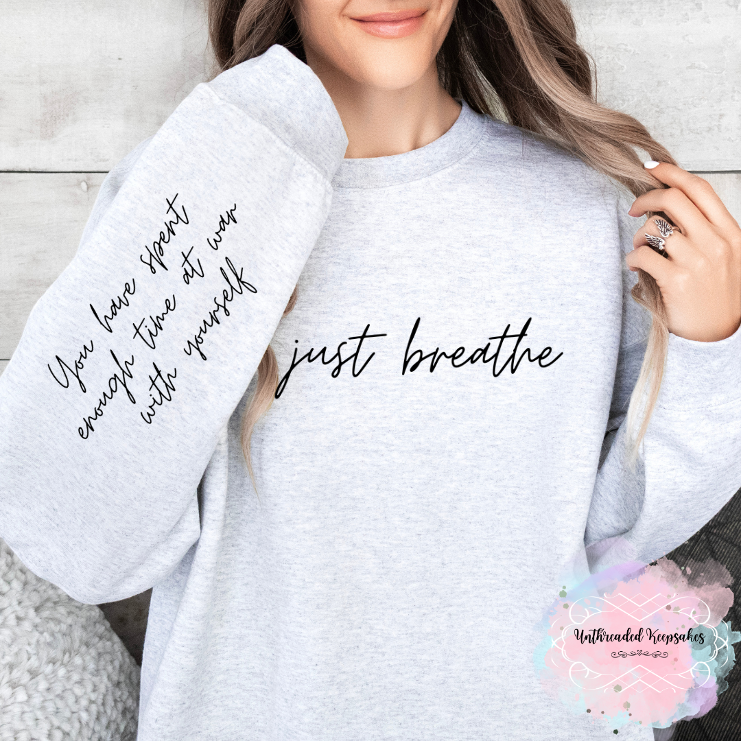 Just Breathe Graphic Cotton Crewneck