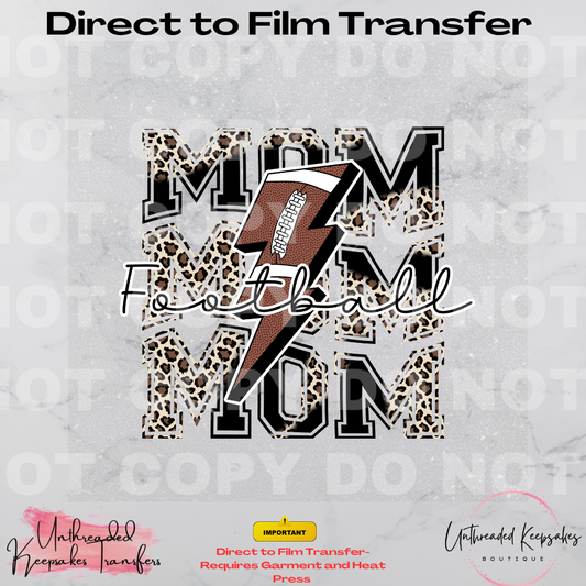 Football Mom Animal Print Cute Direct To Film Transfer