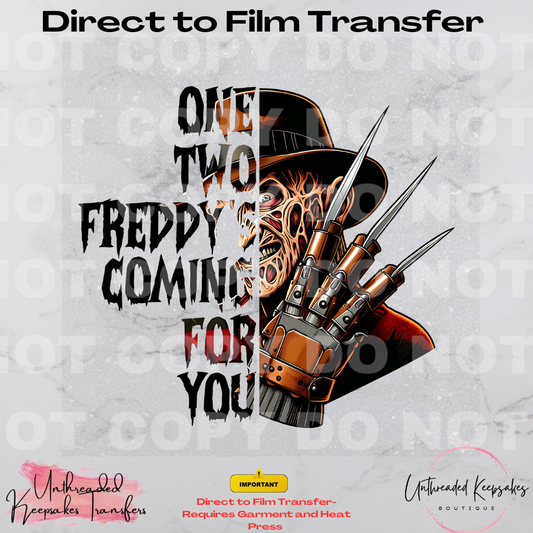 Freddy's Coming For you Halloween Direct To Film Transfer