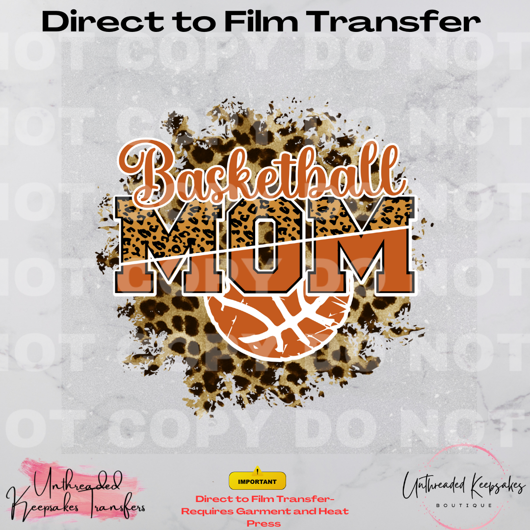 Basketball Mom Cheetah Print 1 Graphic Direct To Film Transfer