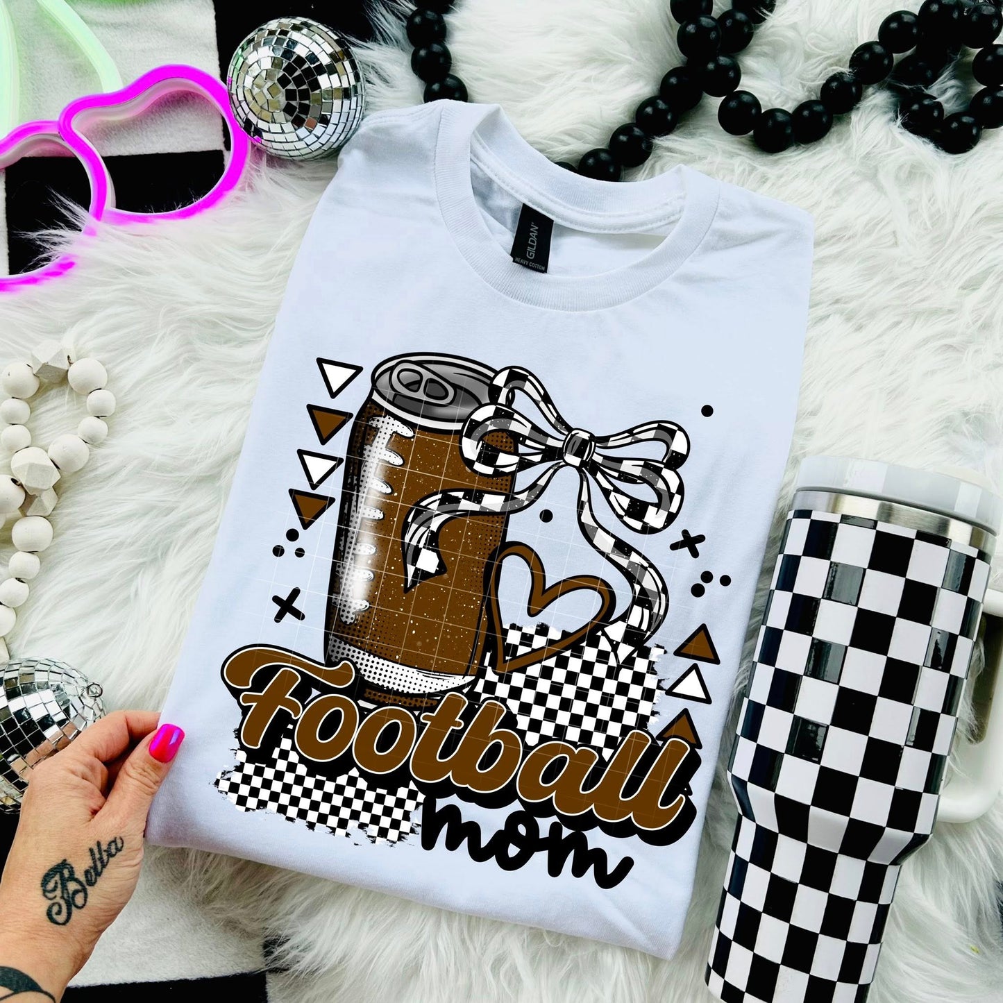 Football Mom Cute Womens Graphic T-Shirt