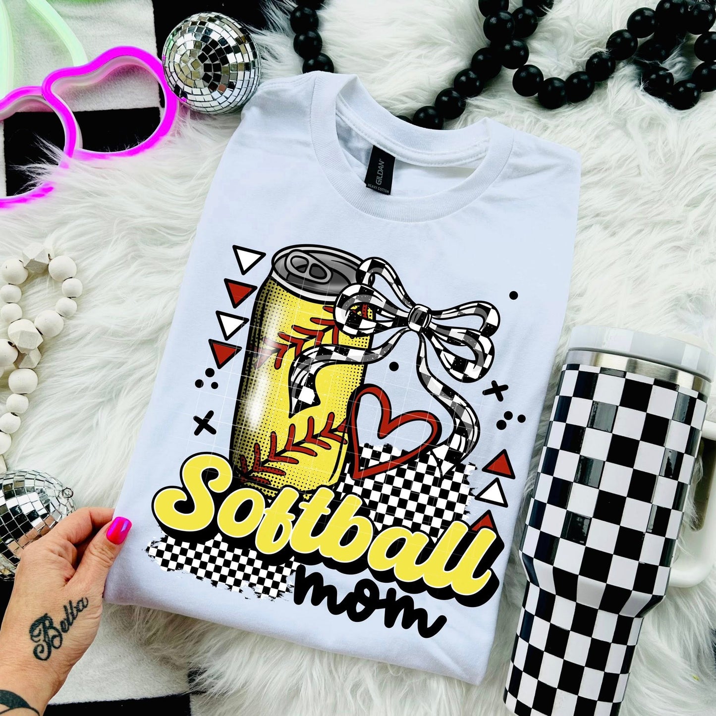 Softball Mom Cute Womens Graphic T-Shirt