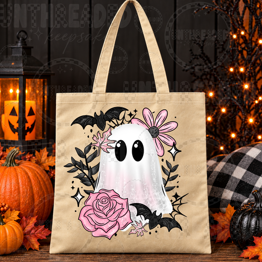 Pink Floral Ghost Halloween