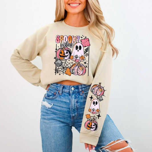 Spooky Vibes Halloween Crewneck Sweatshirt