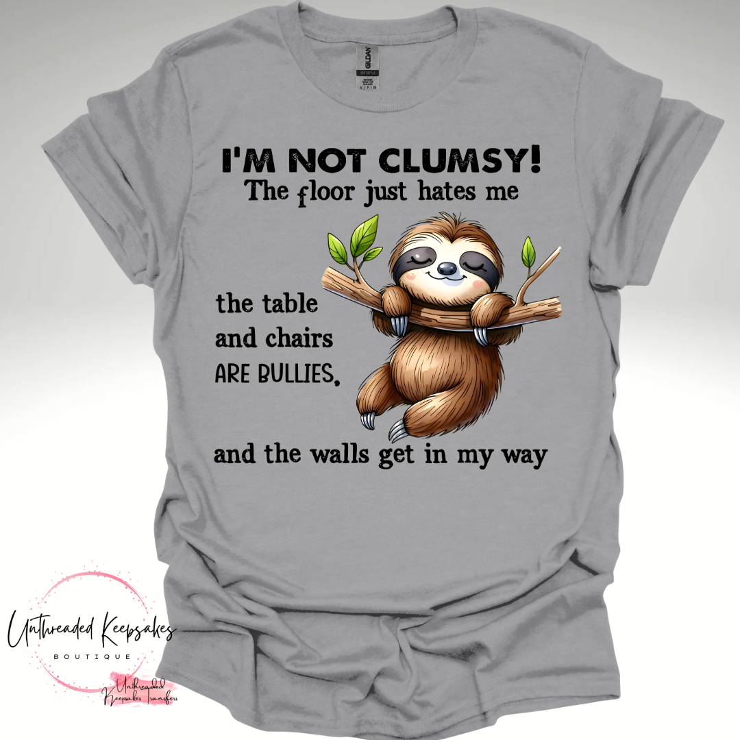 Im Not Clumsy Cute Sloth Graphic T-Shirt