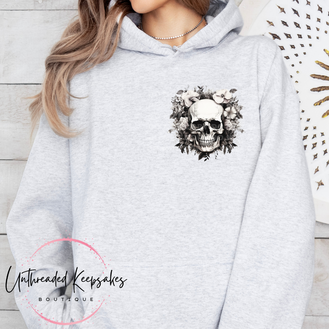 Grow Form The Dirt They Left You In Skull Graphic Hoodie