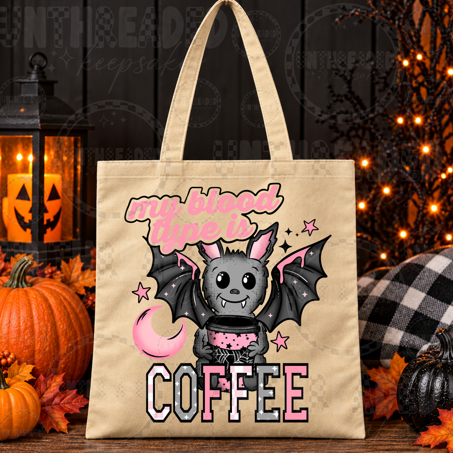 My Blood Type Is Coffee Halloween Tote Bag