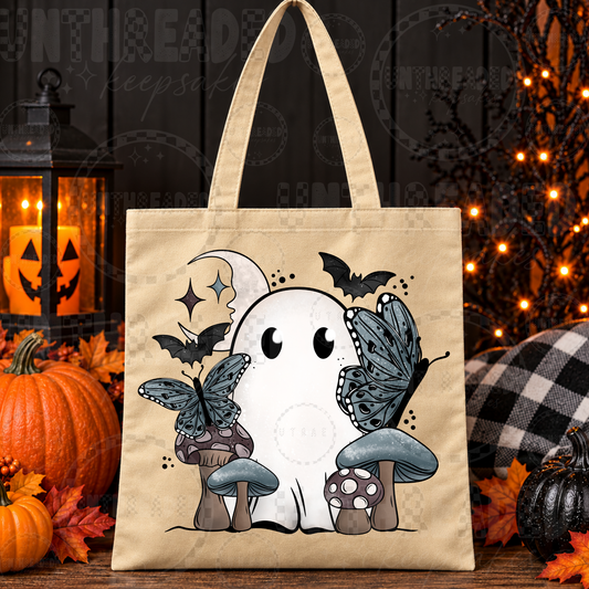 Ghost Butterfly Halloween Tote Bag