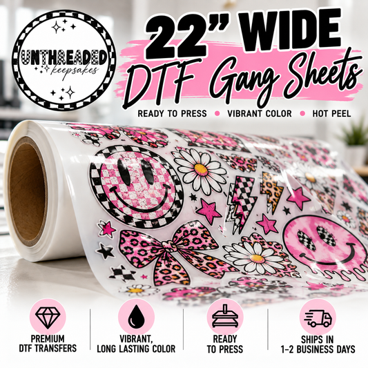 ✨ 22” Wide Custom DTF Gang Sheet – Ready to Press – Ships in 1–2 Business Days!
